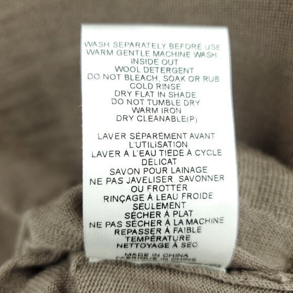 Emu Australia 100% Merino Wool Lightweight Scoop Neck Sweater Top L Tan - Picture 15 of 15